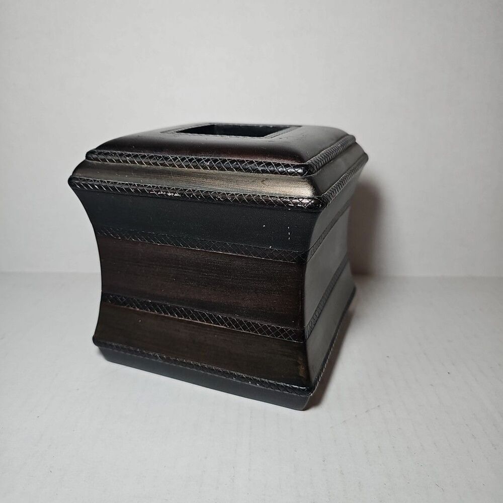 Square Tissue Box Cover Zenna Home India Ink Marion Oil-Rubbed Bronze
